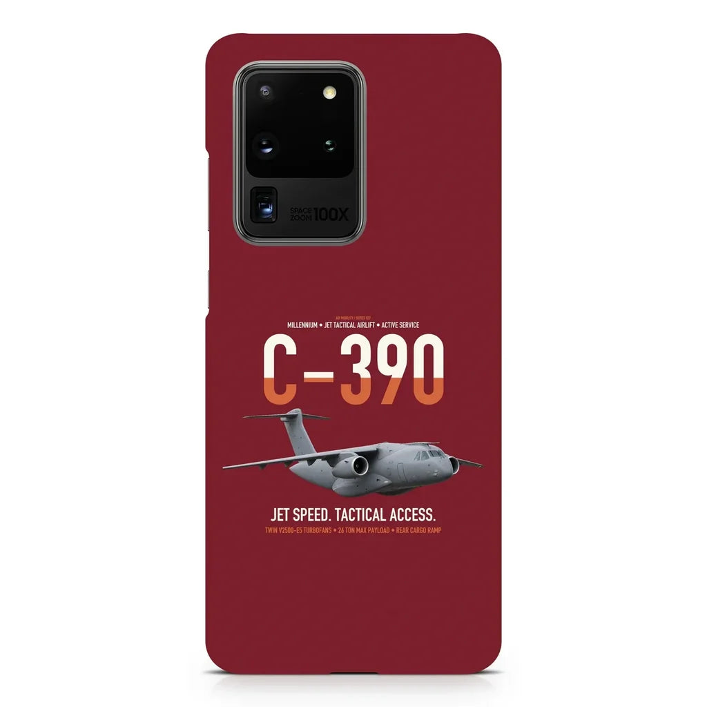 C-390 Millennium design on samsung case - dark red