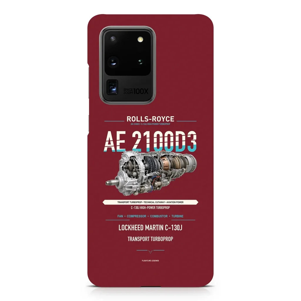 AE 2100D3 design on samsung case - dark red