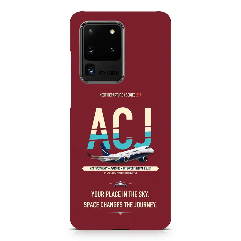 Airbus ACJ TwoTwenty design on samsung case - dark red