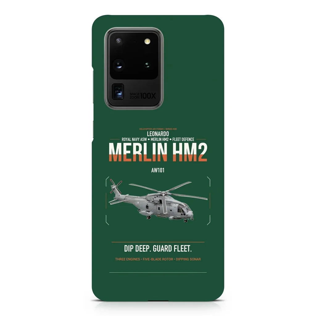 Leonardo AW101 Merlin HM2 design on samsung case - dark green