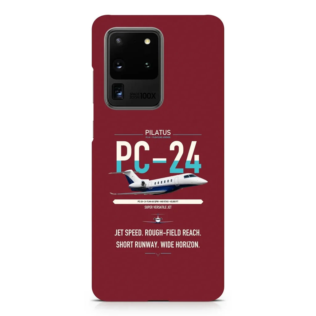 Pilatus PC-24 design on samsung case - dark red