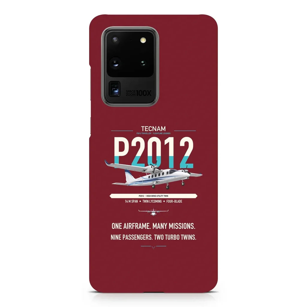 Tecnam P2012 Traveller design on samsung case - dark red