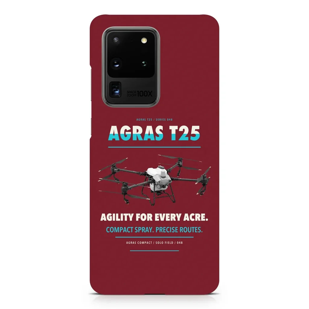 DJI Agras T25 design on samsung case - dark red