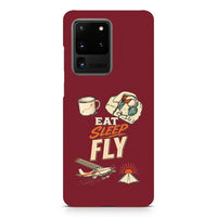 Thumbnail for Eat Sleep Fly V2 design on samsung case - dark red