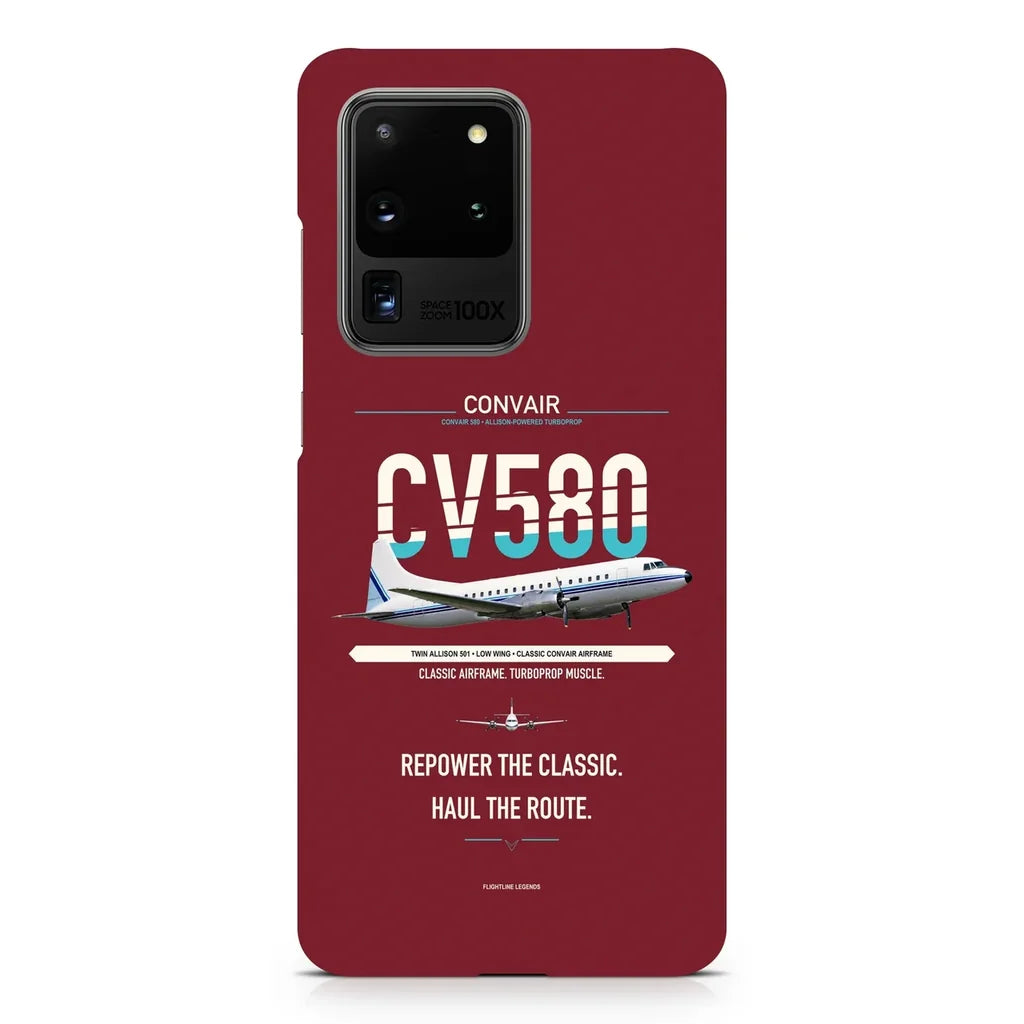 Convair 580 design on samsung case - dark red