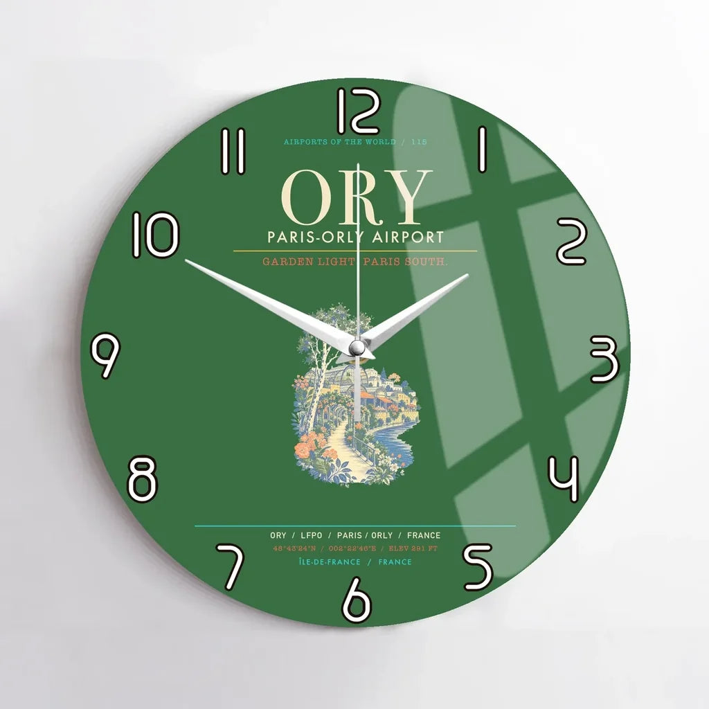 Paris-Orly Airport ORY Wall-Clock No-Frame - Green
