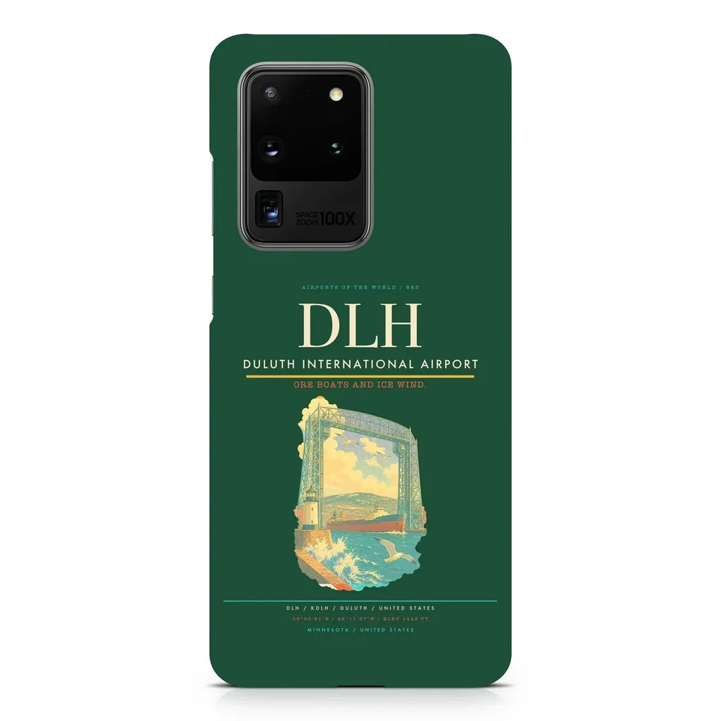 Duluth International Airport DLH design on samsung case - dark green