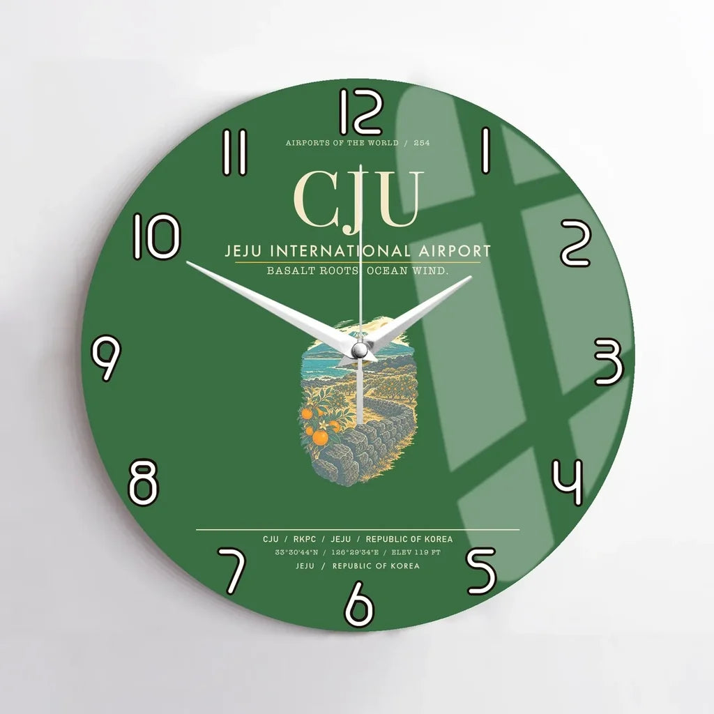 Jeju International Airport CJU Wall-Clock No-Frame - Green