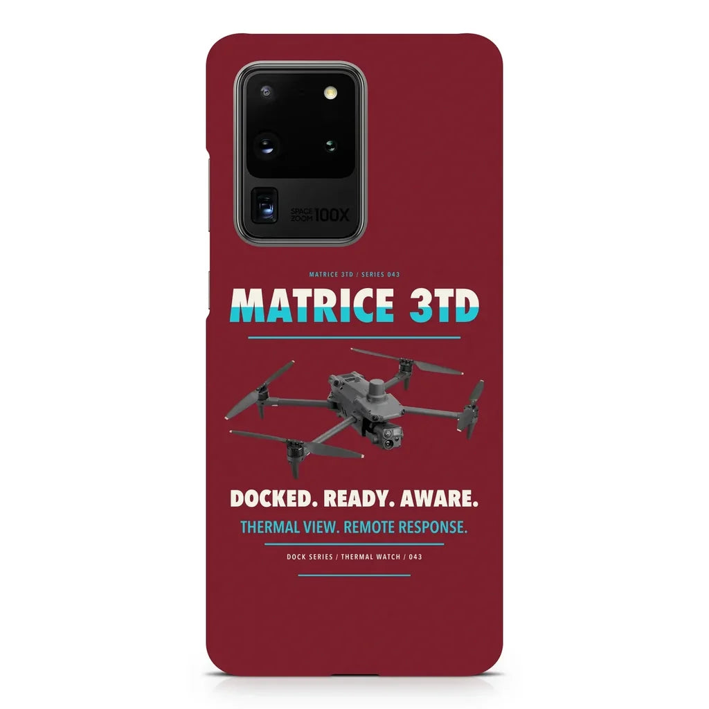 DJI Matrice 3TD design on samsung case - dark red