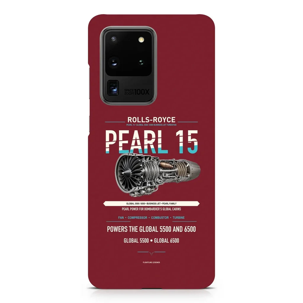 PEARL 15 design on samsung case - dark red