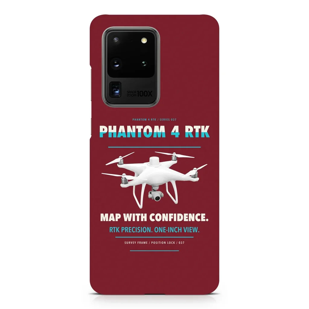 DJI Phantom 4 RTK design on samsung case - dark red