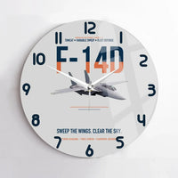 Thumbnail for F-14D Tomcat Sweep The Wings Clear The Sky design on light gray no frame wall clock