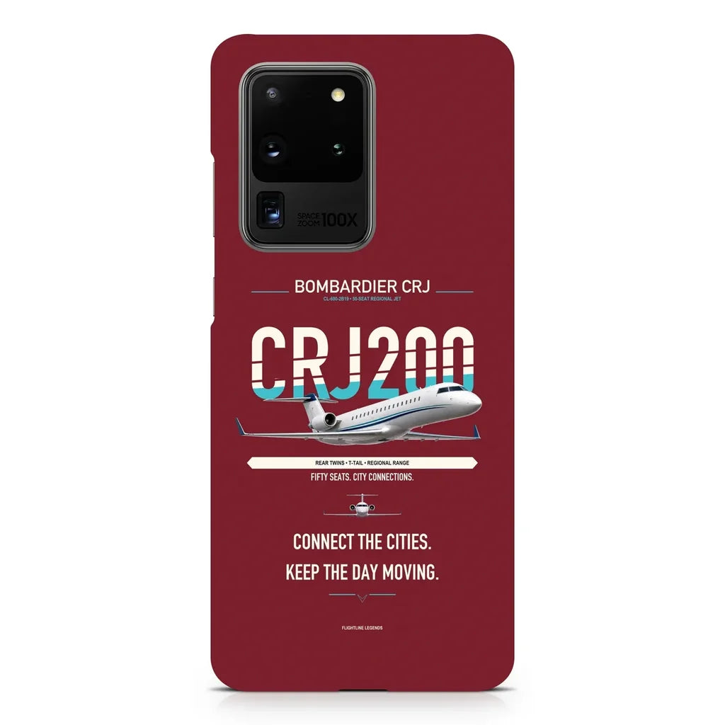 CRJ200 design on samsung case - dark red