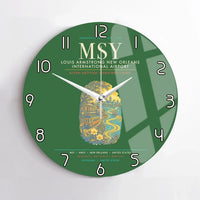 Thumbnail for Louis Armstrong New Orleans International Airport MSY Wall-Clock No-Frame - Green