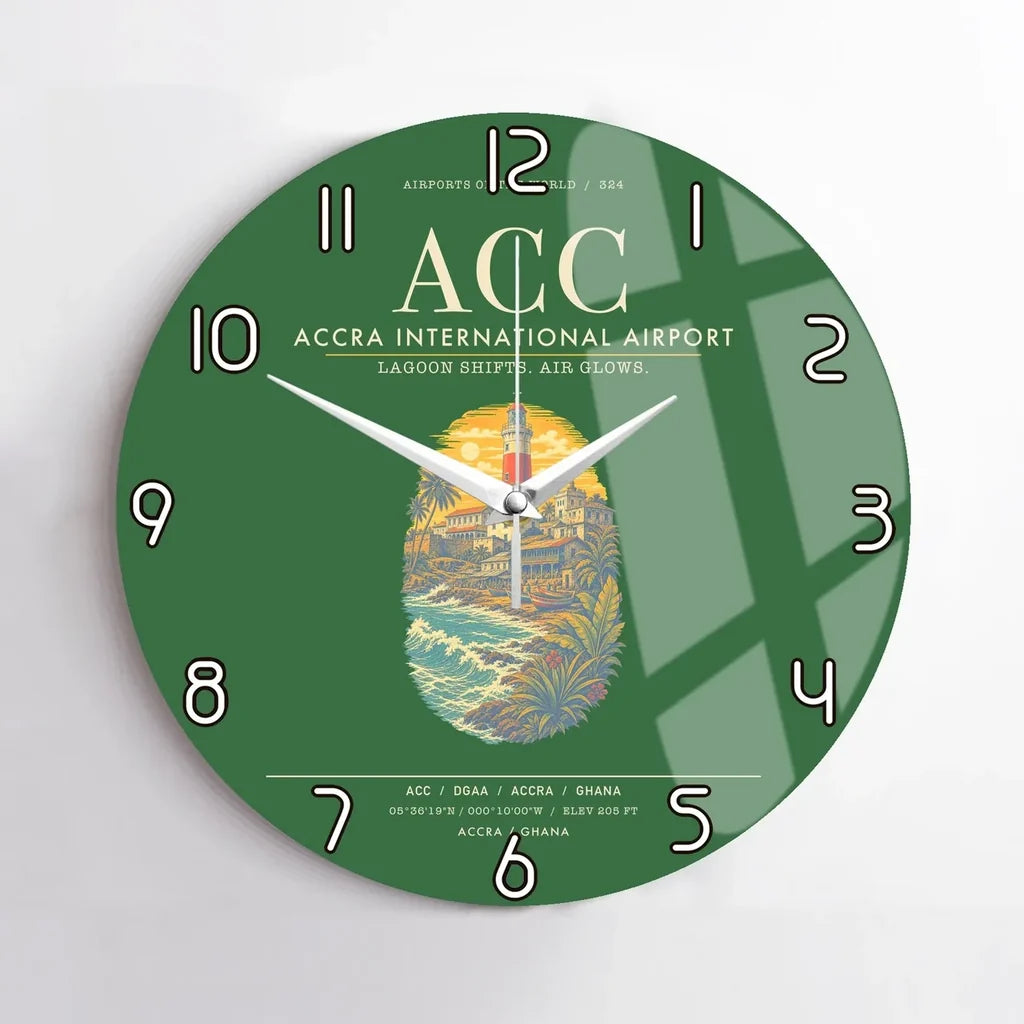 Accra International Airport ACC Wall-Clock No-Frame - Green