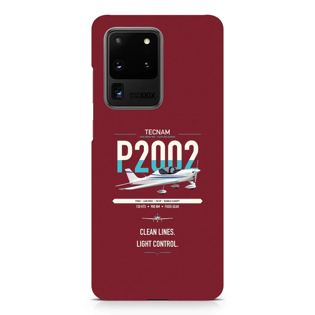 Tecnam P2002 Sierra MkII design on samsung case - dark red