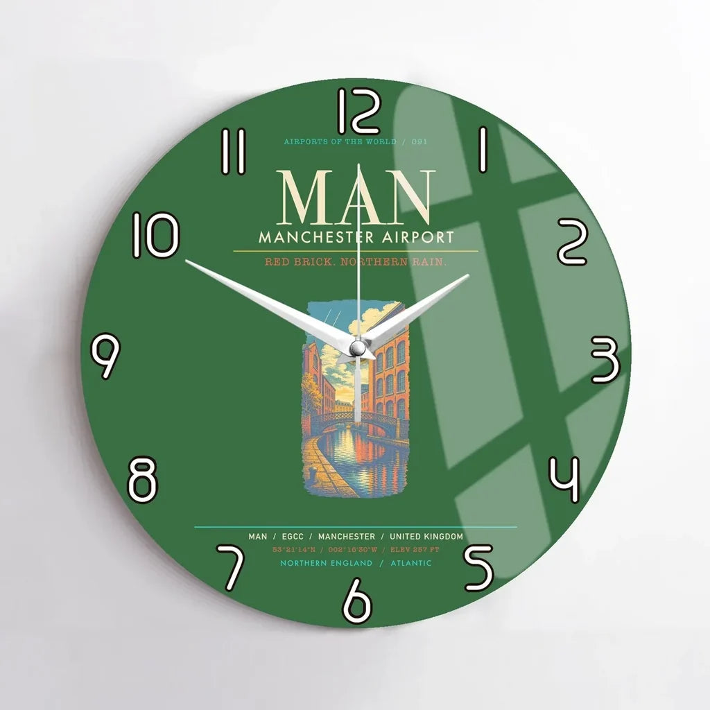 Manchester Airport MAN Wall-Clock No-Frame - Green