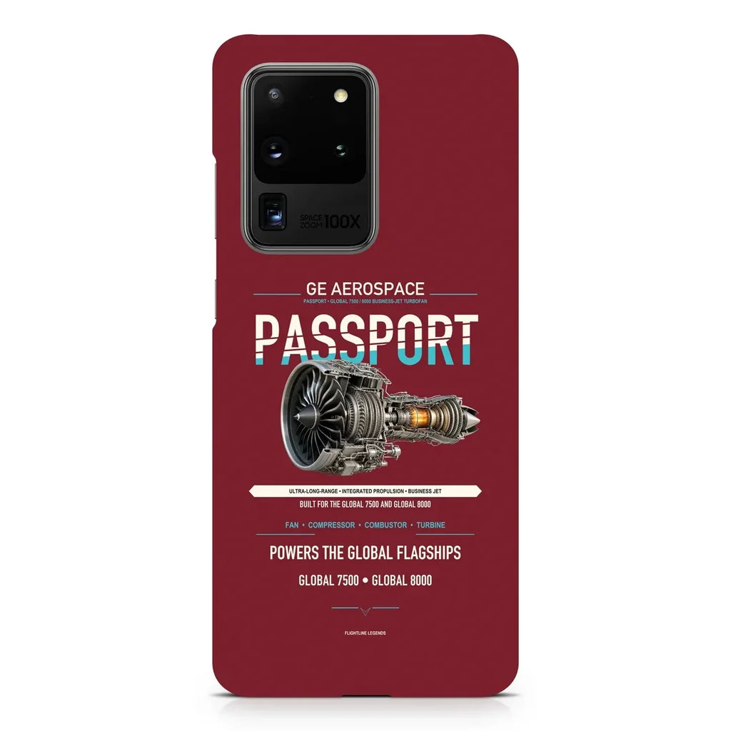 PASSPORT design on samsung case - dark red