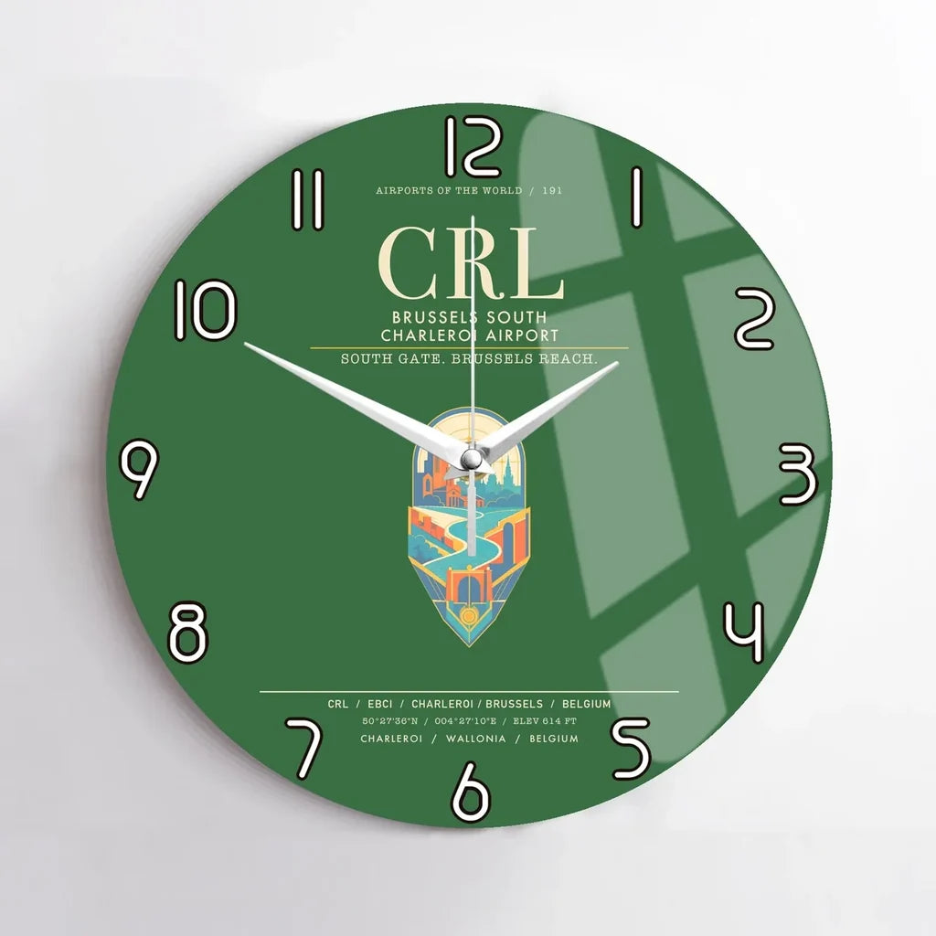 Brussels South Charleroi Airport CRL Wall-Clock No-Frame - Green