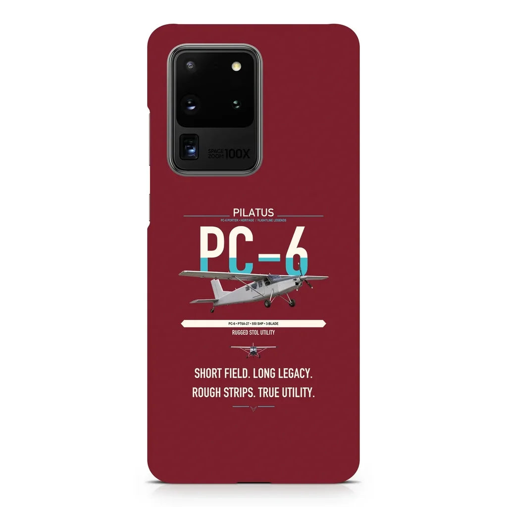 Pilatus PC-6 Porter design on samsung case - dark red