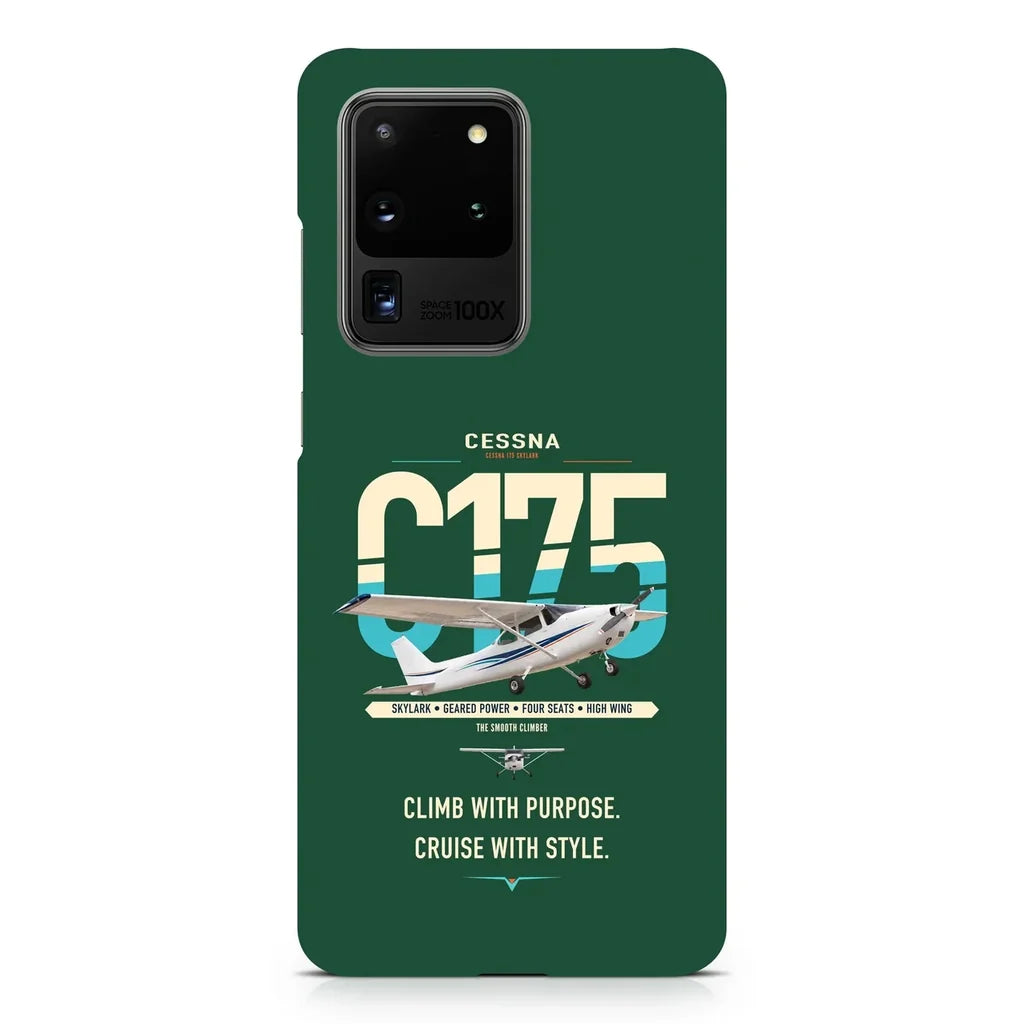 Cessna 175 Skylark design on samsung case - dark green