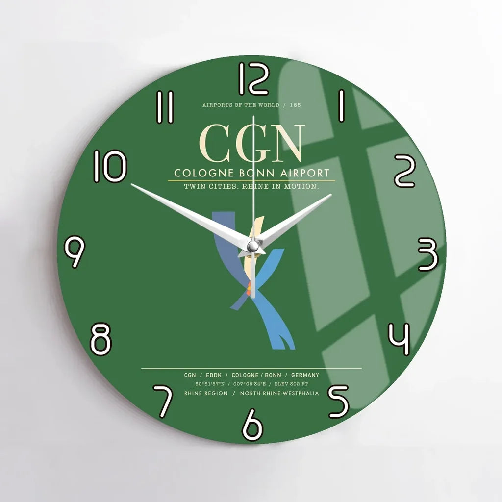 Cologne Bonn Airport CGN Wall-Clock No-Frame - Green