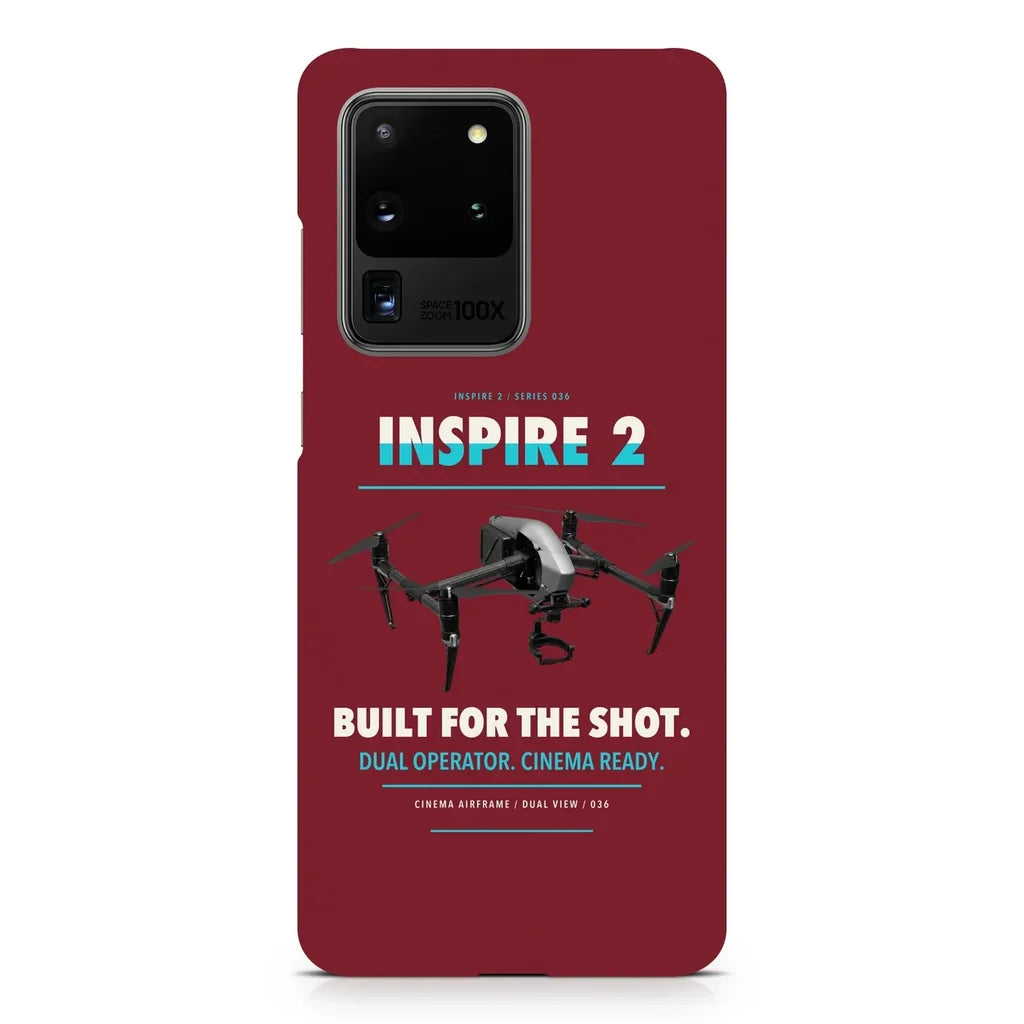 DJI Inspire 2 design on samsung case - dark red