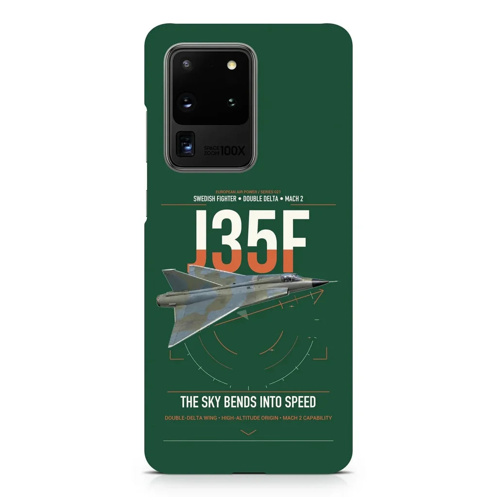 Saab J 35F Draken design on samsung case - dark green