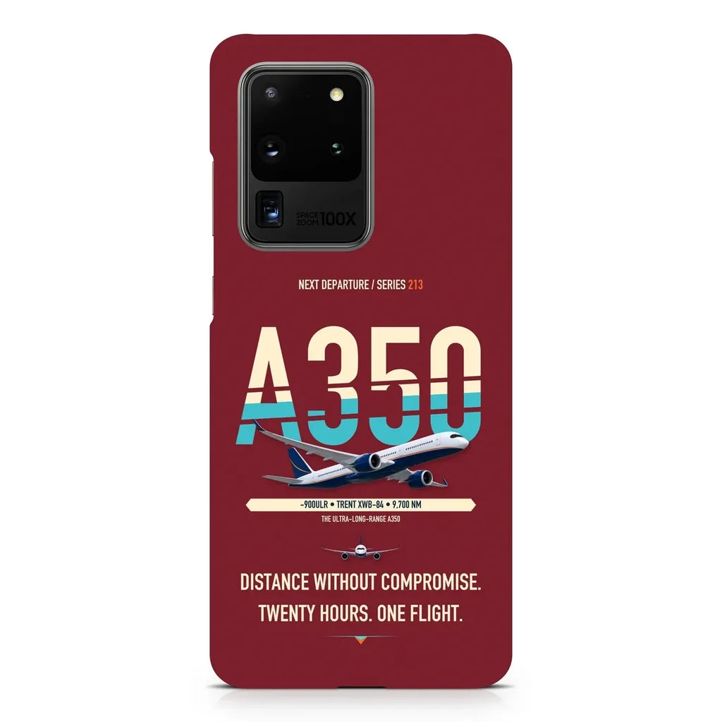 Airbus A350-900ULR design on samsung case - dark red