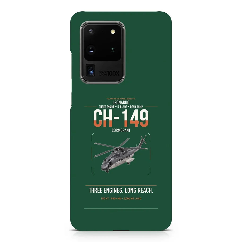 Leonardo CH-149 Cormorant design on samsung case - dark green