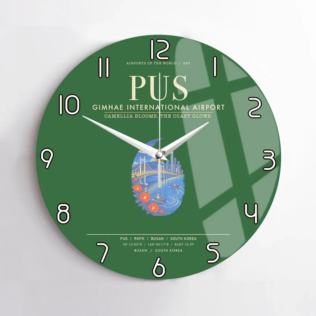 Gimhae International Airport Busan PUS Wall-Clock No-Frame - Green