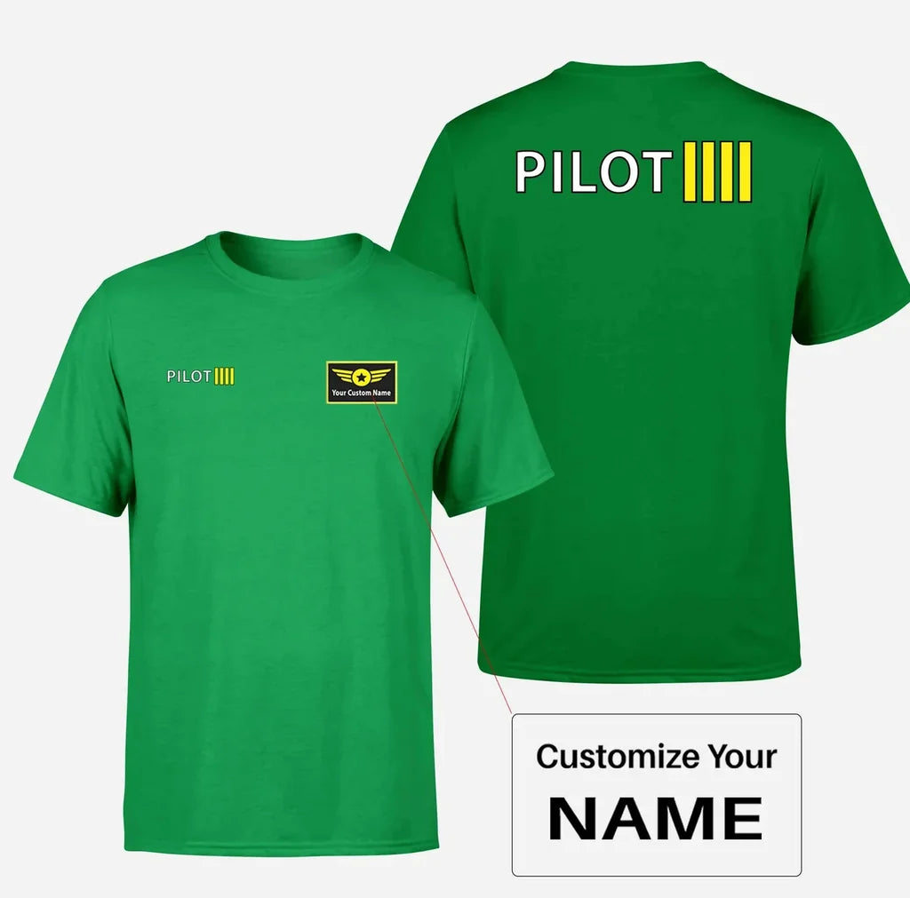 Customisable Pilot & Stripes T-Shirt - view 7