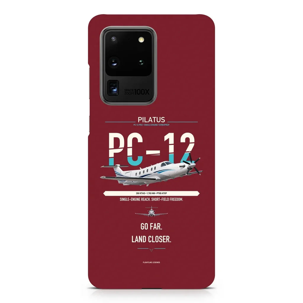 PC-12 PRO design on samsung case - dark red