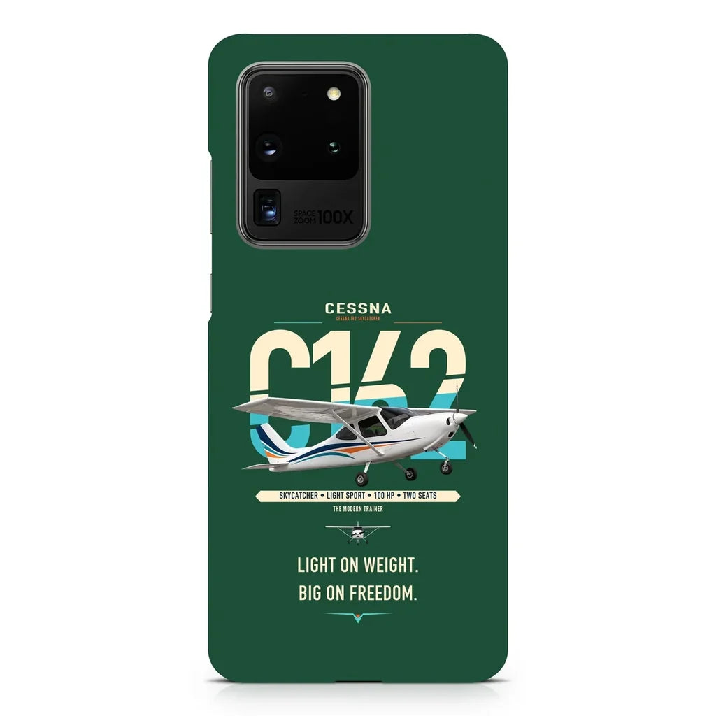 Cessna 162 Skycatcher design on samsung case - dark green