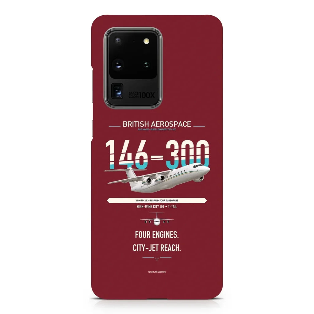 BAe 146-300 design on samsung case - dark red