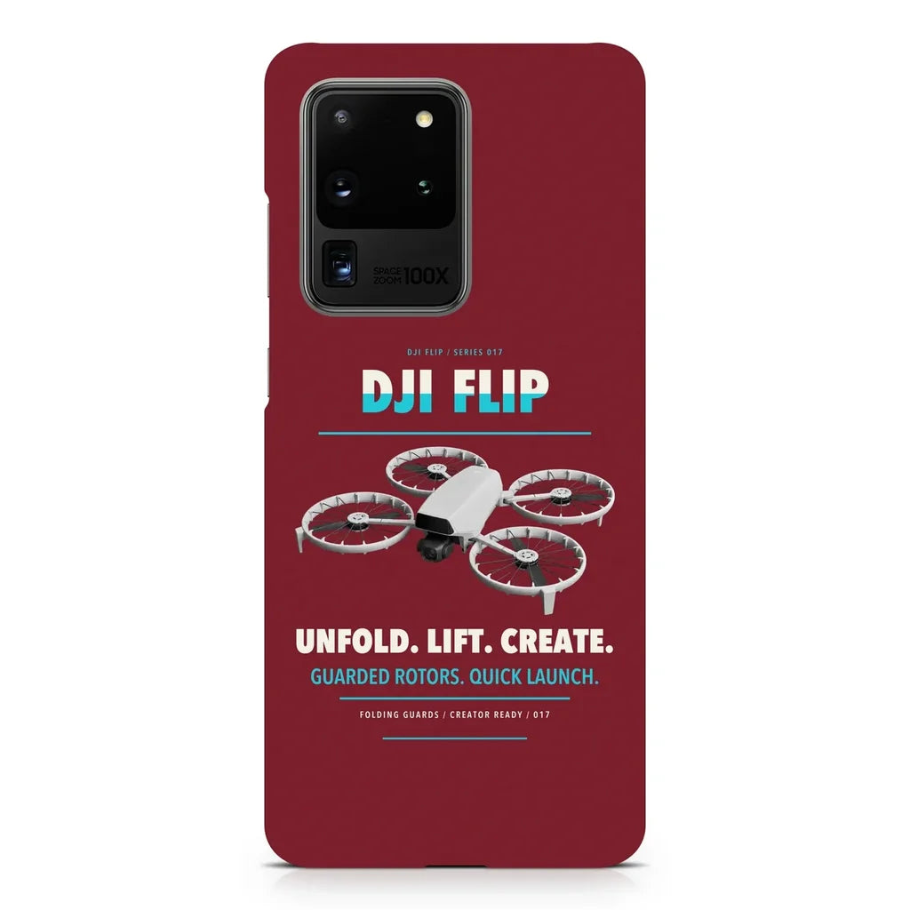 DJI Flip design on samsung case - dark red