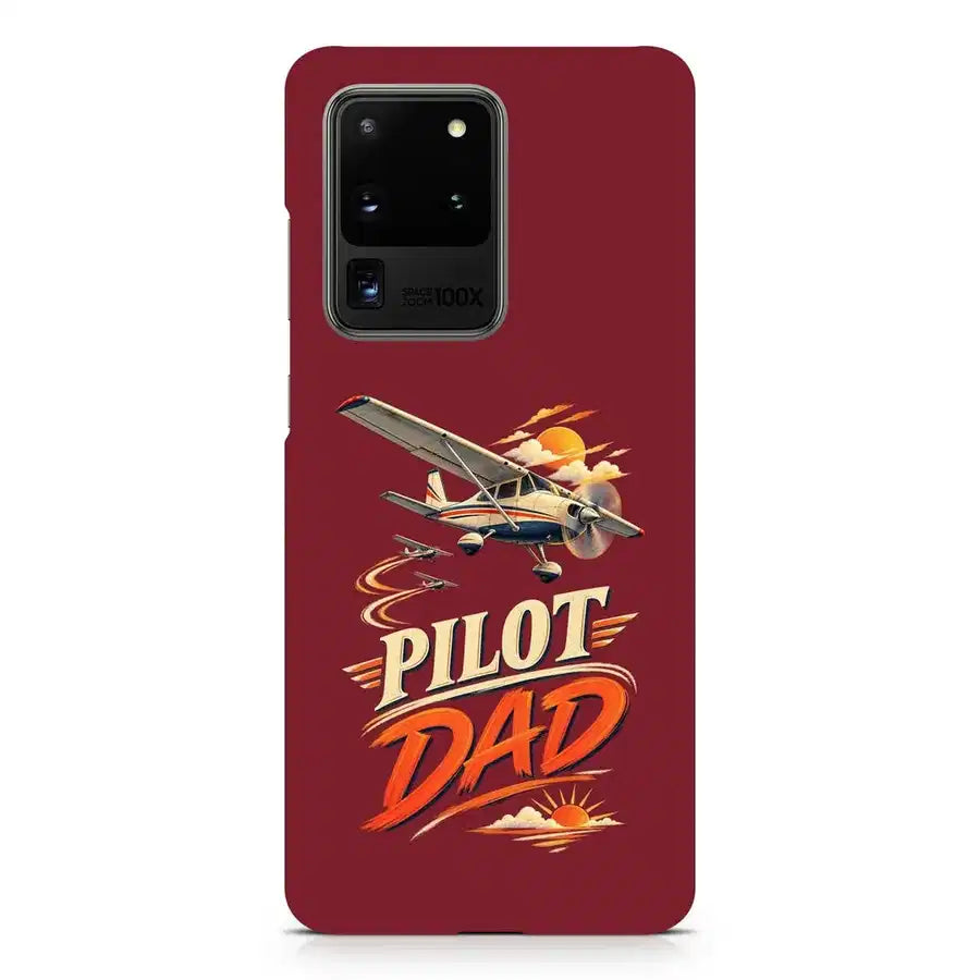 Pilot Dad design on samsung case - dark red
