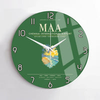 Thumbnail for Chennai International Airport MAA Wall-Clock No-Frame - Green