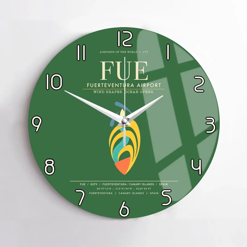 Fuerteventura Airport FUE Wall-Clock No-Frame - Green