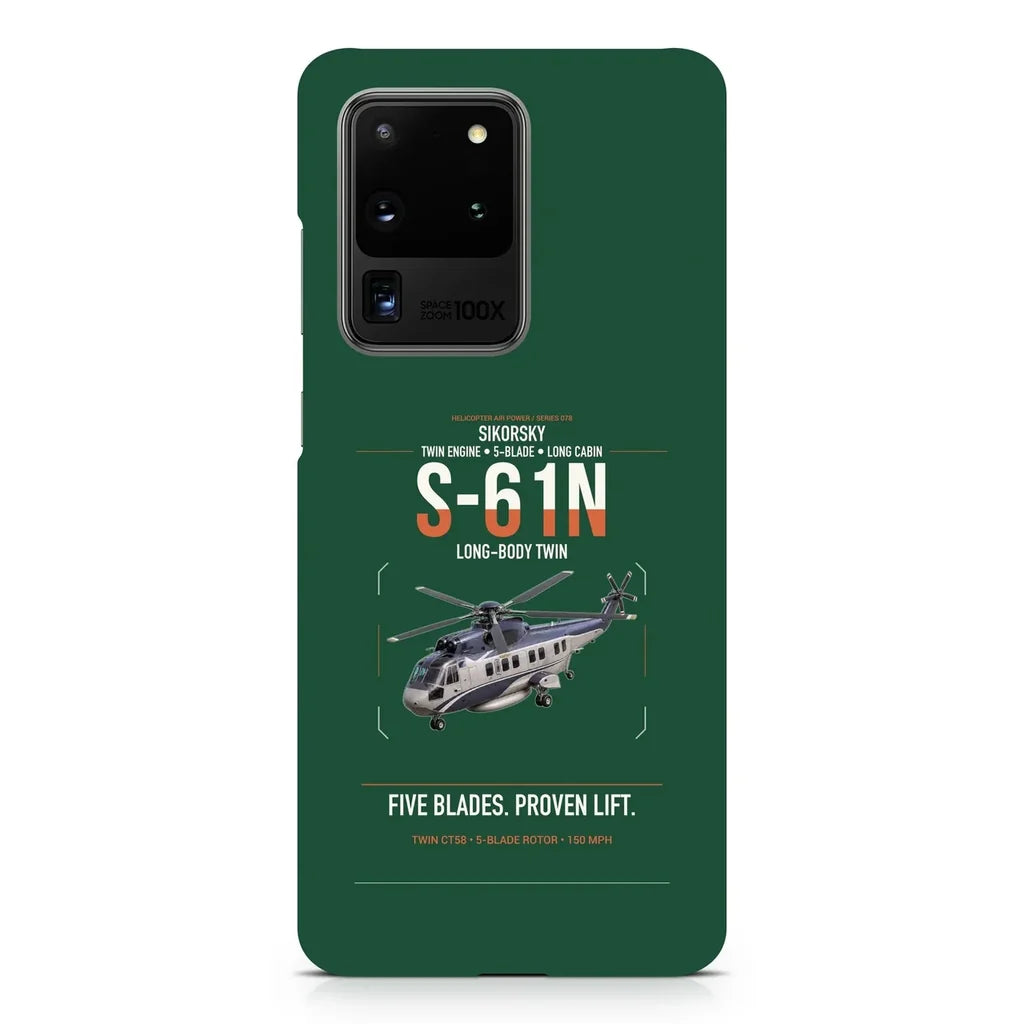Sikorsky S-61N design on samsung case - dark green