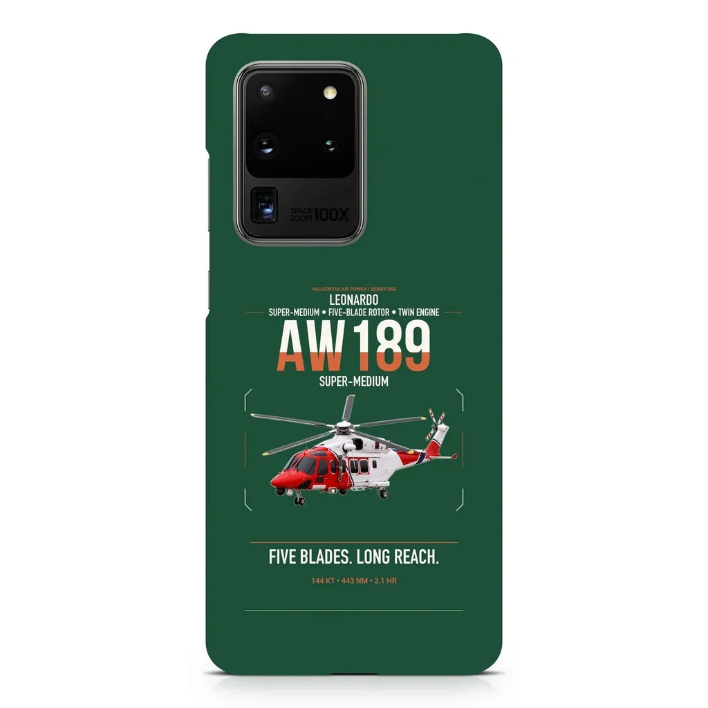 Leonardo AW189 design on samsung case - dark green