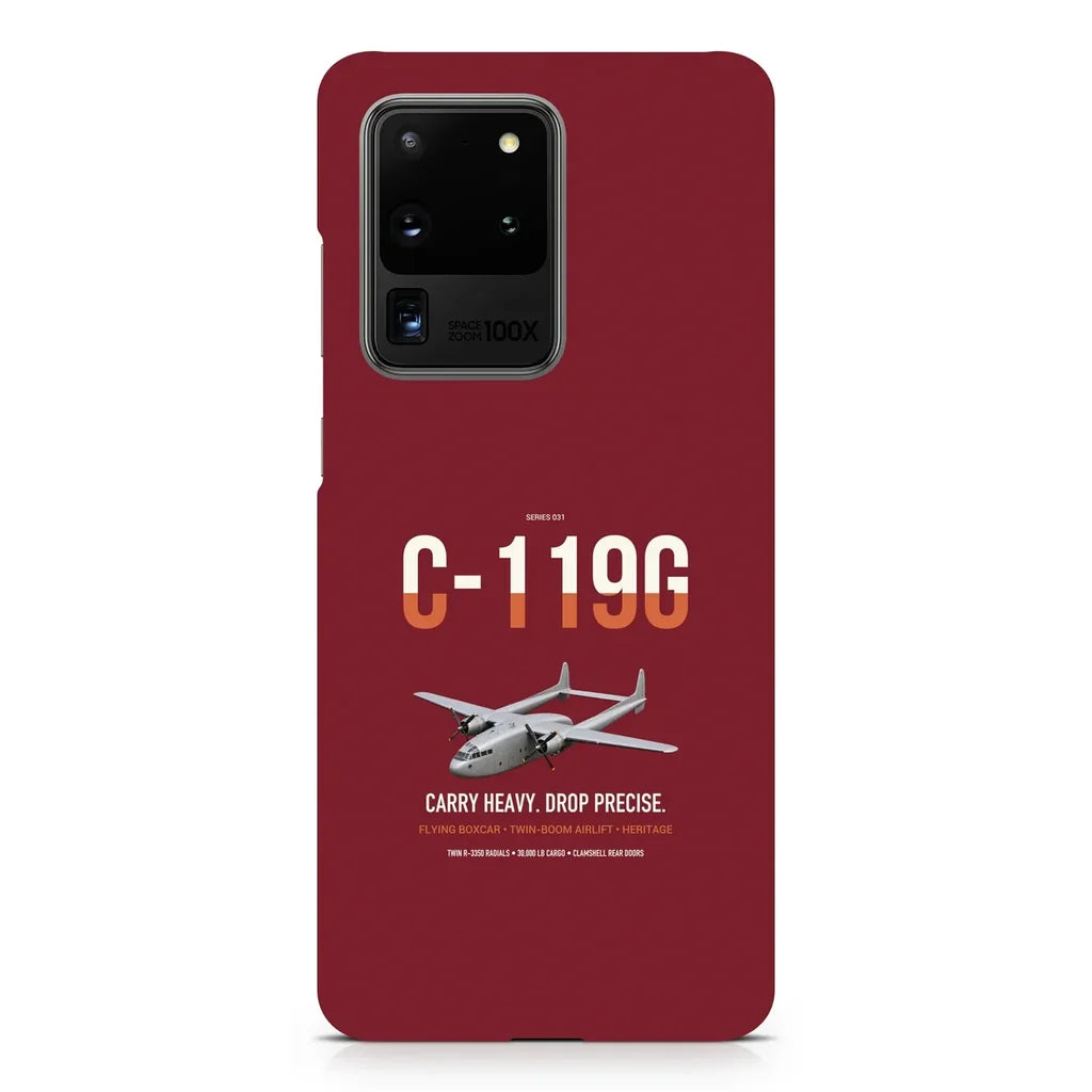 C-119G Flying Boxcar design on samsung case - dark red