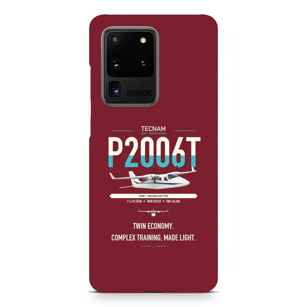 Tecnam P2006T design on samsung case - dark red