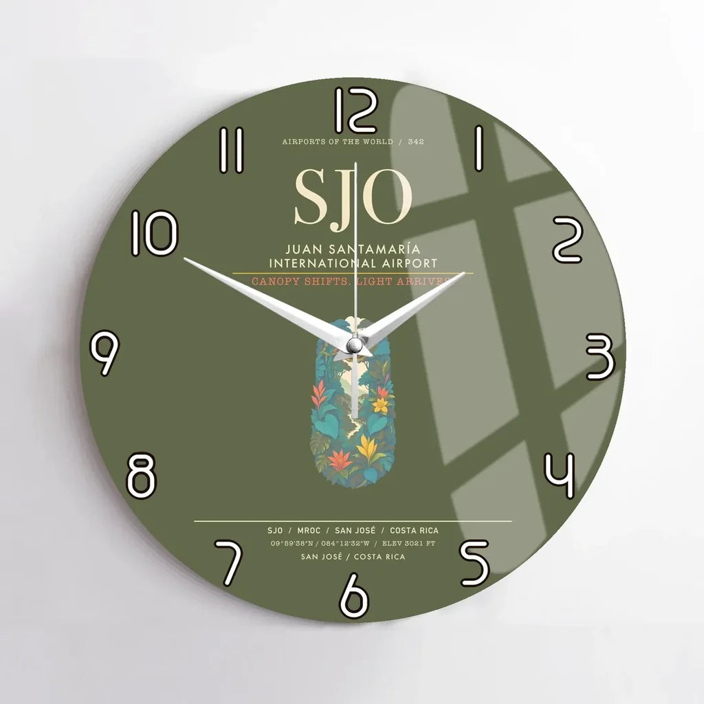 Juan Santamaria International Airport SJO  San Jose Wall-Clock No-Frame - Green Army