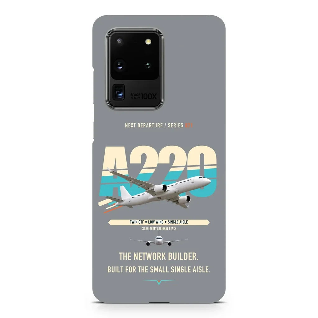 Airbus A220-300 design on samsung case - gray