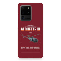 Thumbnail for Aérospatiale SA 316B Alouette III design on samsung case - dark red