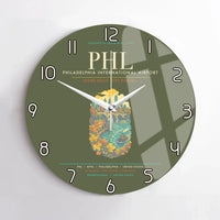 Thumbnail for Philadelphia International Airport PHL Wall-Clock No-Frame - Green Army