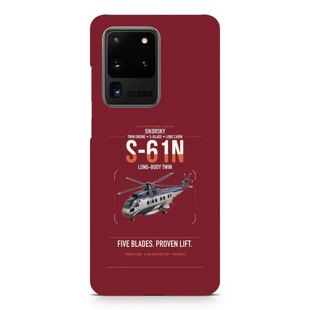 Sikorsky S-61N design on samsung case - dark red