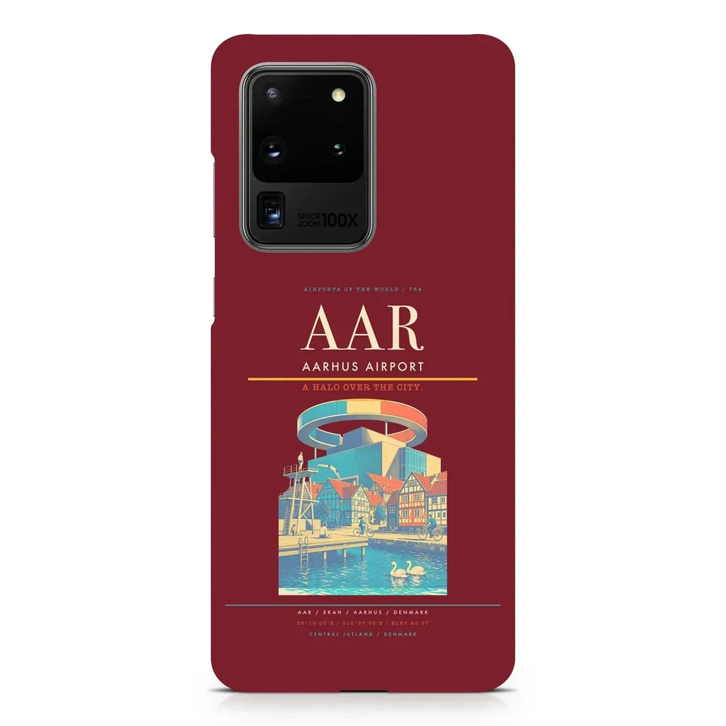 Aarhus Airport AAR design on samsung case - dark red