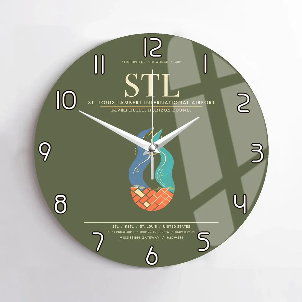 St. Louis Lambert International Airport STL Wall-Clock No-Frame - Green Army